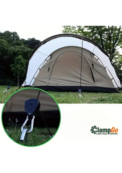 Kamp Çadırı Otomatik Kilitlemeli Ip Gergisi Düğüm Süz Tarp, Yan Tente Ve Branda Sabitleme Sistemi 4 Adet Siyah