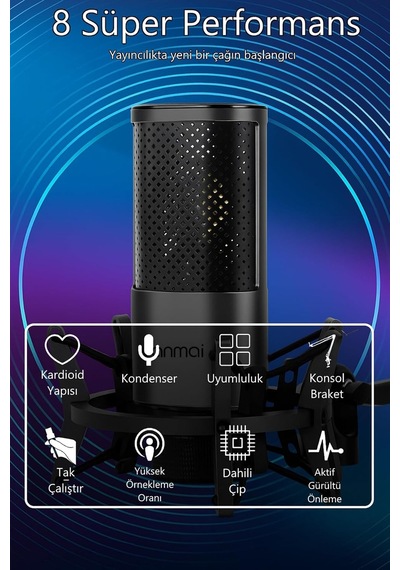 Tr Mıcpro X2 Kardioid Condenser Stüdyo Mikrofonu, Siyah