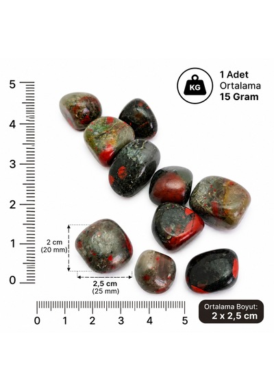 Kan Taşı Doğal Taş Tamburlanmış Heliotrop Bloodstone Dekoratif Şifa Taşı 1-3-6 Adet