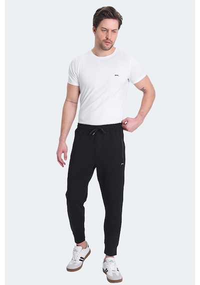 Slazenger Onon In Erkek Fermuar Cepli Siyah Eşofman Altı Siyah