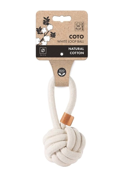 M-pets Coto Whıte Loop Ball 8cm Çekmeli Örgü Top Oyuncak