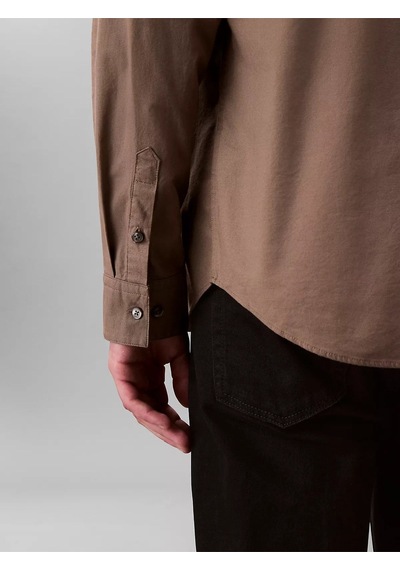 Calvin Klein Erkek Pamuklu Regular Fit Uzun Kollu Haki Gömlek-15566