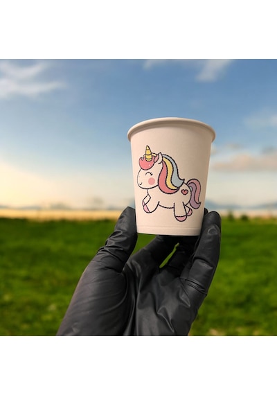 Unicorn Doğumgünü Parti Temalı Tek Kullanımlık 7 Oz 50 Adet Karton Bardak