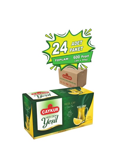 Herdem Yeşil Çay Süzen Poşet Limonlu 1,6gr 25 Adet Yirmidörtlü Paket