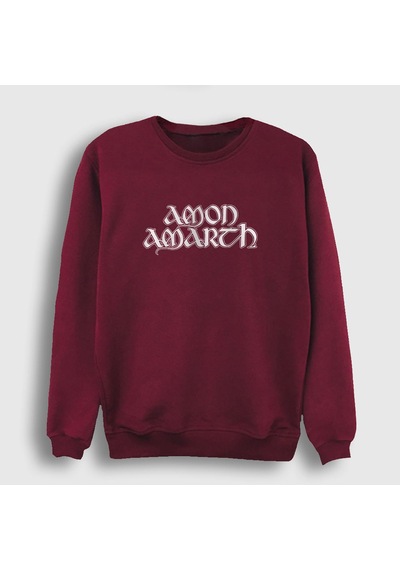 Presmono Unisex Amon Amarth Sweatshirt Bordo