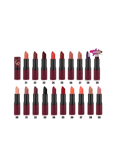 Velvet Matte Lipstick No: 19 - Yoğun Pigmentli Kadifemsi Mat Ruj Çok Renkli