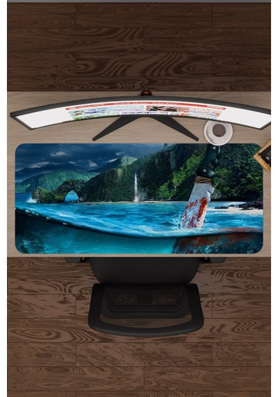 Far Cry Kaymaz Dikişli Kauçuk Oyuncu Mousepad V5 - 90x40 Xxl Gaming Mouse Pad Fare Altlığı
