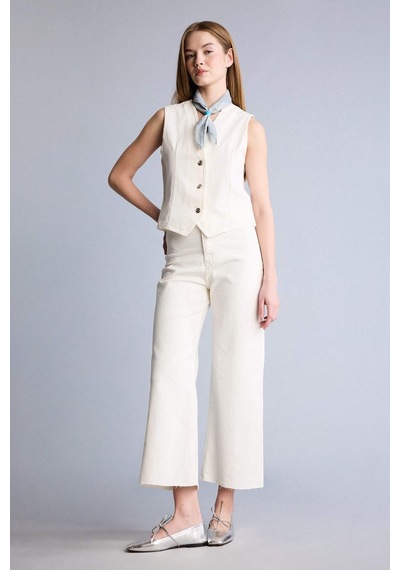 Defacto Jean Blazer Yelek F5899ax26smwt1 Beyaz-wt1