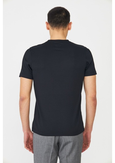 Siyah Bisiklet Yaka Basic T-shirt Siyah