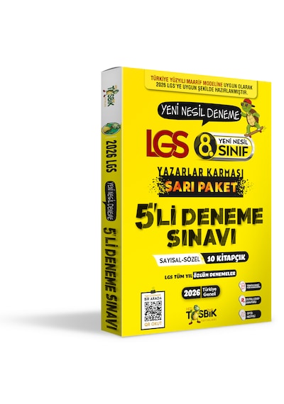 2026 Lgs 8. Sınıf Deneme Paketi Yazarlar Karması Sarı Paket Tüm Konuları Kapsar Yeni Nesil Sorular