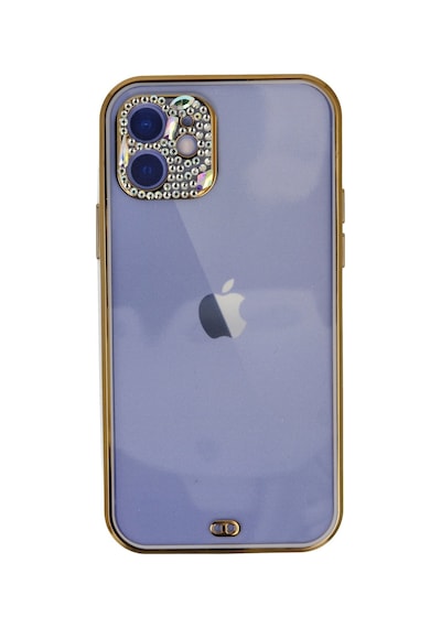 Apple iPhone  Uyumlu,  12 Kılıf Liva Taşlı Silikon - Mor