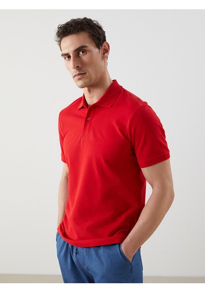 Lcwaıkıkı Classic Kırmızı Polo Yaka Kısa Kollu Pike Erkek Tişört