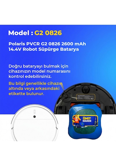 Polaris Pvcr G2 0826 2600 Mah 14.4v Robot Süpürge Batarya