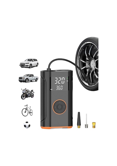 Taşınabilir Şarjlı Araç Oto Lastik Şişirme Pompası Kompresör 160 Psı Powerbank Işıklı Ys02p