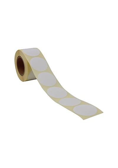 Kuşe Etiket 30mm Çap Ruloda 1000 Adet 40mm Kuka Çapında Baskısız Nokta Etiketi 1