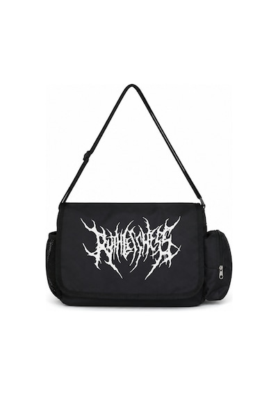 Sevbano Gothic Punk Müzik Baskılı Unisex Okul, Spor, Ofis Çok Amaçlı Post Siyah