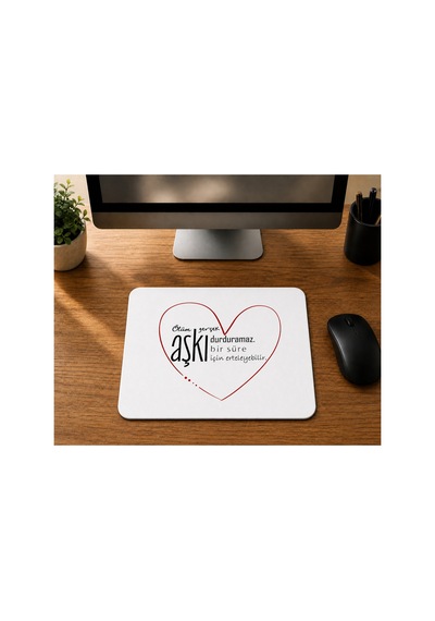 Ölüm Gerçek Aşkı Durduramaz Baskılı Mousepad - Sevgiliye Hediye Bilgisayar Altlığı