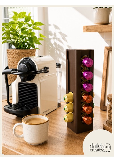 Kapsül Kahve Standı-nespresso Kapsül Düzenleyici-20-24 Kapsül Mutfak Düzenleyici-kapsül Tutucu Kahverengi