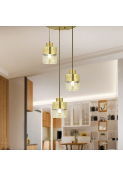 Boris 3Lü Yuvarlak Komple Eskitme Sarkıt Modern Genç Odası Mutfak Salon Avize