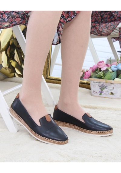 Nesil Shoes Syg P01 Siyah Hakiki Deri Kadın Ayakkabı-siyah Siyah