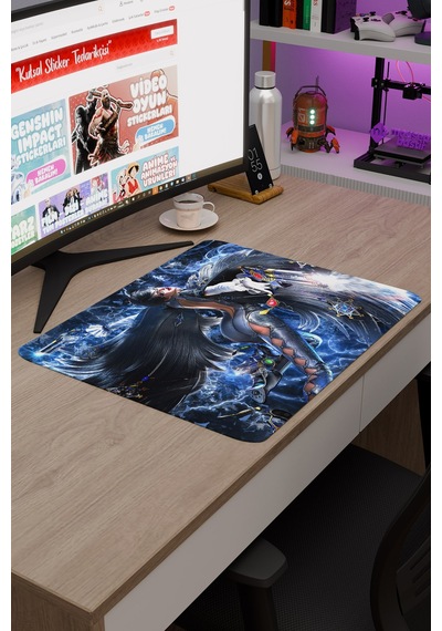 Bayonetta Kaymaz Dikişli Kauçuk Oyuncu Mousepad V5 - 48x40 Xl Gaming Mouse Pad Fare Altlığı