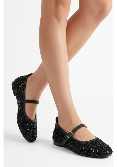 Mysshoes Dunte Siyah Tül Babet Ayakkabı siyah