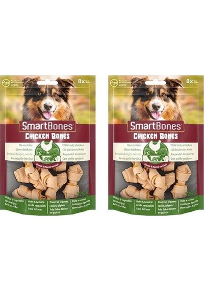 Smart Bones Tavuklu Küçük Irklar İçin Düğümlü Köpek Ödül Kemiği 8li 128gr X 2 Adet