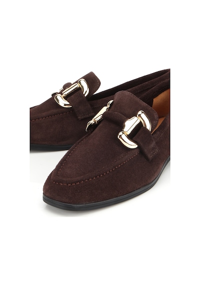 Hotiç Kadın Süet Deri Kahverengi Tokalı Klasik Loafer