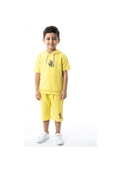 Xo Kids Erkek Çocuk Yazlık 2li Alt Üst Takım Tişort + Şort 2-7 Yaş 3221 Sarı
