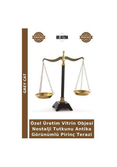 Özel Üretim Vitrin Objesi Nostalji Tutkunu Antika Görünümlü Pirinç Terazi
