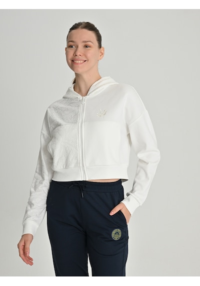 Fenerium Kadın Trend Palamut Pattern Sweat Ekru