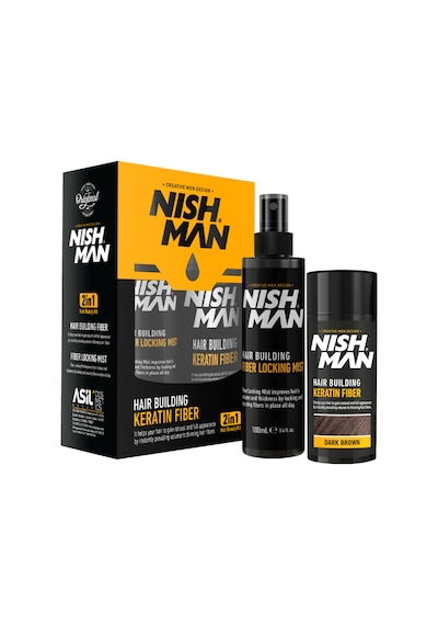 Nishman Saç Dolgunlaştırıcı Keratin Fiber Orta Kahve + Sprey