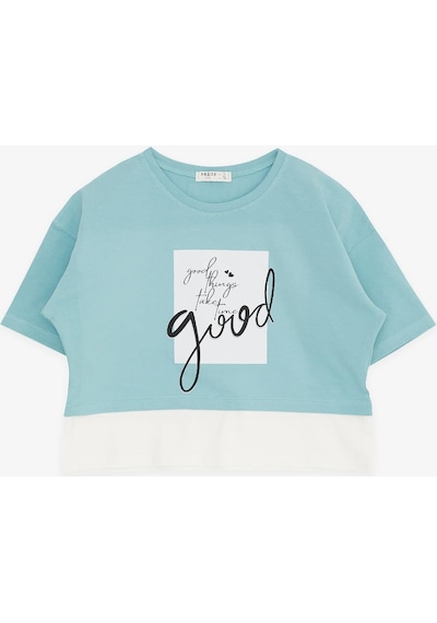 Breeze Kız Çocuk Crop Tişört Yazı Baskılı Yanları Yırtmaçlı 9-14 Yaş, Mint Yeşili-mint Yeşili Mint Breeze Kız Çocuk Crop Tişört Yazı Baskılı Yanları Yırtmaçlı 9-14 Yaş, Mint Yeşili-mint Yeşili Mint