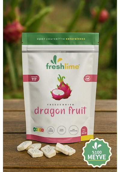 Freshlime Ejder Meyvesi Kuru Meyve Cipsi Dondurularak Kurutulmuş Freeze 30 G