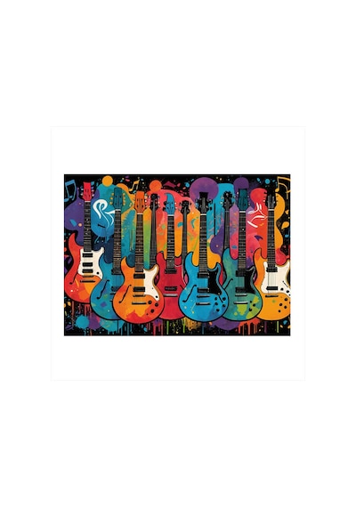 Soyut Gitar Sanatı Hediyelik Mdf Tablo