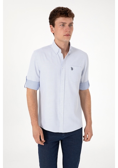 U.S. Polo Assn. Erkek Mavi Cepli Uzun Kollu Gömlek 50306363-VR036
