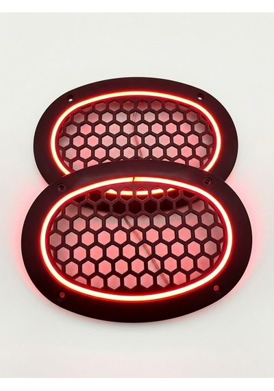Oval Kırmızı Ledli Hoparlör Kapağı