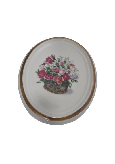 Vintage Dekoratif Çiçek Temalı Porselen Duvar Tabağı 11cm 003
