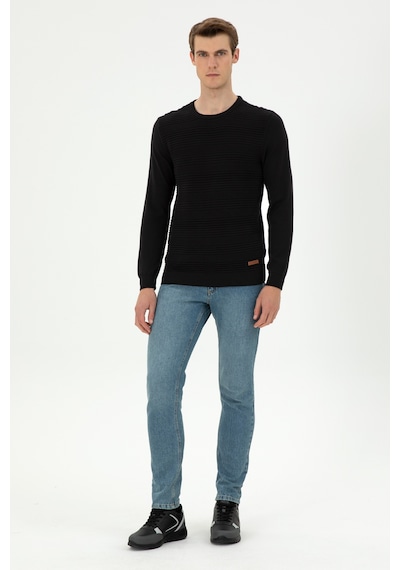 U.S. Polo Assn. Erkek Slim Fit Bisiklet Yaka Siyah Kazak 50297064-VR046 U.S. Polo Assn. Erkek Slim Fit Bisiklet Yaka Siyah Kazak 50297064-VR046