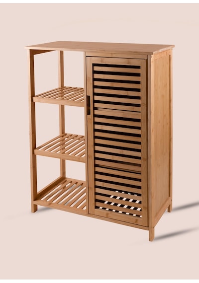 The Mia Bambu 4 Katlı Kapaklı Düzenleyici Dolap Raf 87x66x33 Cm Çok Renkli