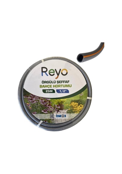 1/2'' Örgülü Premium Şeffaf Bahçe Hortumu 25 Metre