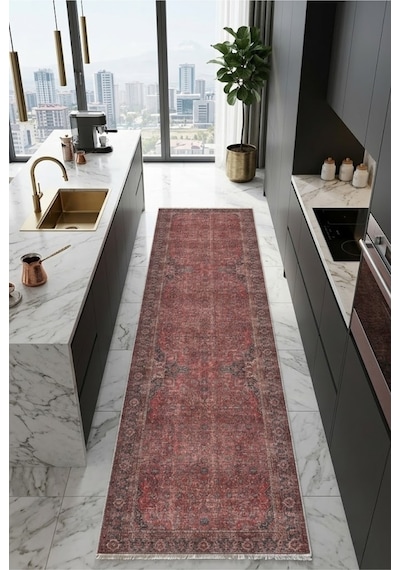 Dekoratif Halı Kaymaz Taban Leke Tutmaz Yıkanabilir Kilim Özel Ölçü Salon Halısı 3042