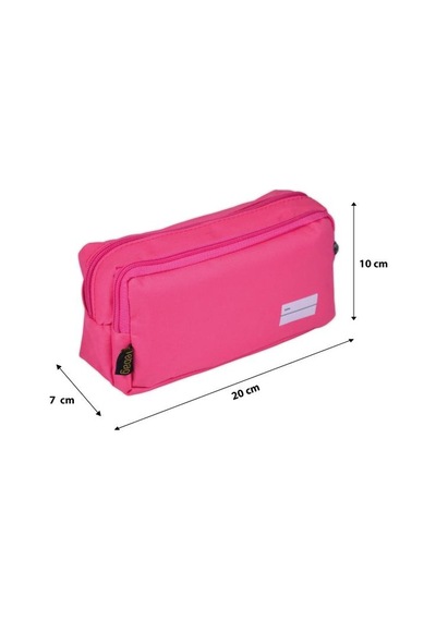 Tebag İki Gözlü Pembe Kalem Çantası Pembe