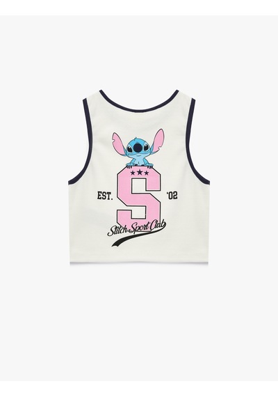 Koton Stitch Baskılı Kaşkorse Kolsuz Lisanslı Atlet Ekru 6skg30071ak