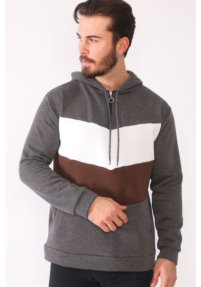 1044 Dewberry Erkek Sweatshırt-antrasit Antrasit