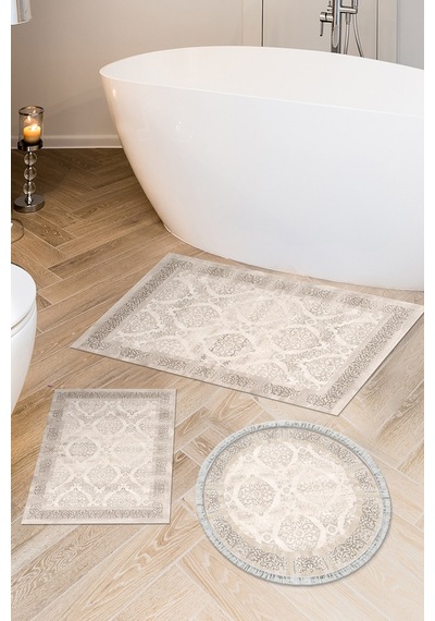 Eko Trend Djt 3 Lü Yıkanabilir Kaymaz Taban Banyo Paspas Seti 1376 Klasik Vizon