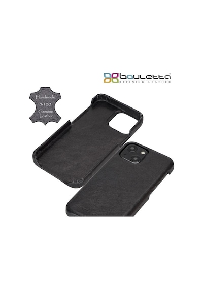 Bouletta Apple İphone 13 Uyumlu Deri Arka Kapak F360 Rst1 Siyah