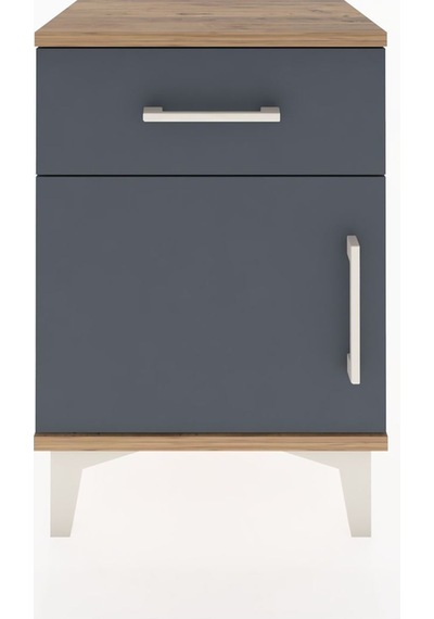 Arges Komodin Tek Raflı Tek Kapaklı 44x30x64 Çam-antrasit Çam