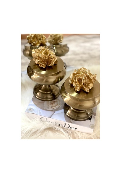 Fleurs Chic Gold Dekoratif İkili Mercan Küre