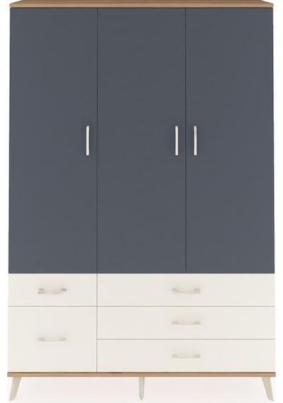 Arges Dolap 5 Raflı 5 Çekmeceli Tek Askılı 132x30x195 Çam-ant... Çam